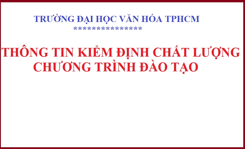 Thông tin kiểm định chất lượng CTĐT