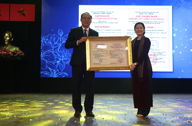 Trường Đại học Văn hóa TPHCM được công nhận đạt chuẩn kiểm định chất lượng giáo dục cấp cơ sở giáo dục